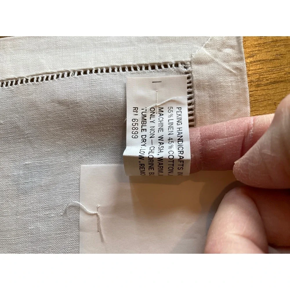 Peking Handcraft Oblong Cocktail Napkin Set 31 15x21‎ Linen Hemstitch Entertain